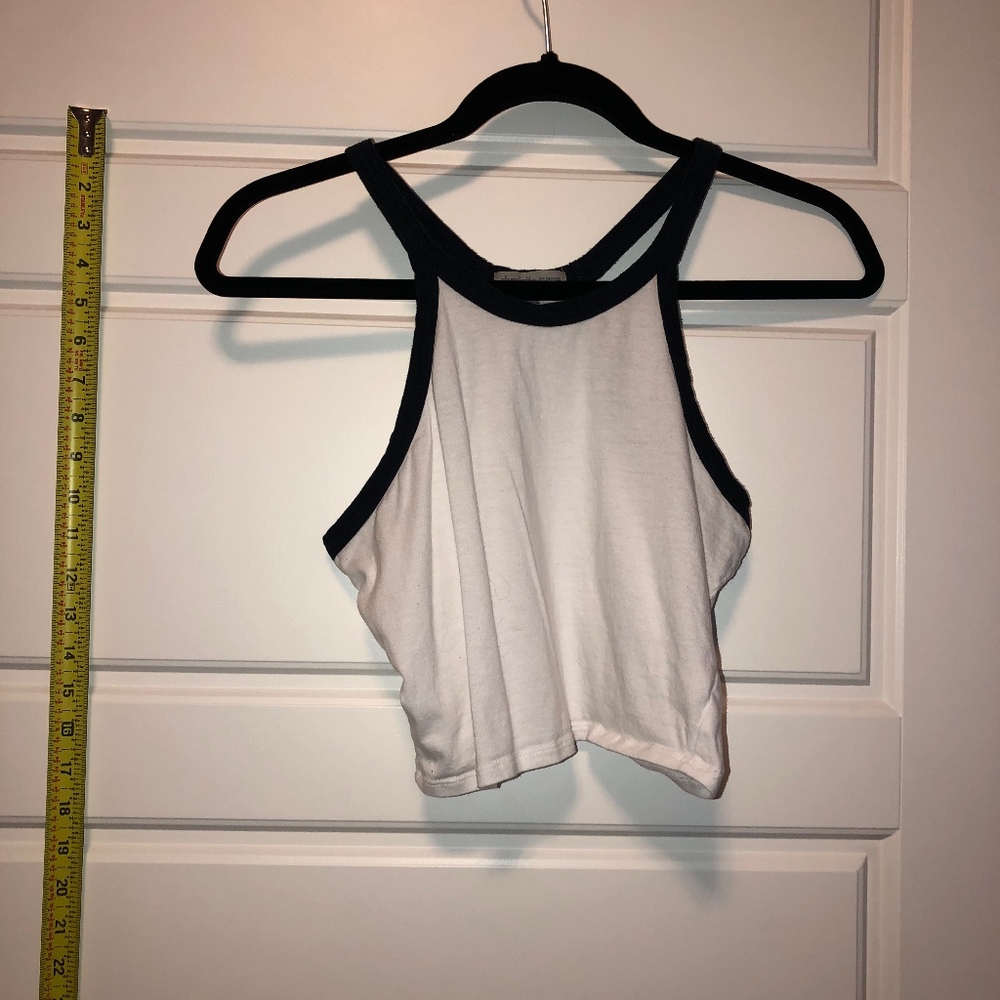 White and Blue Crop Top